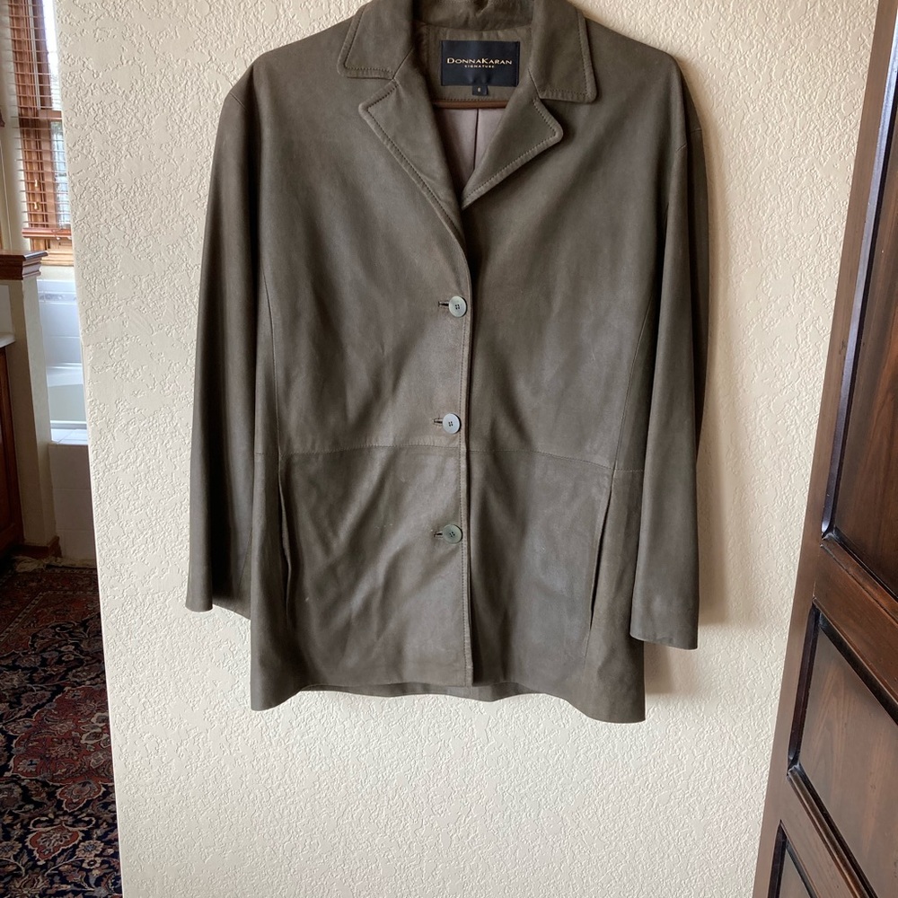 Donna Karan Signature suede coat